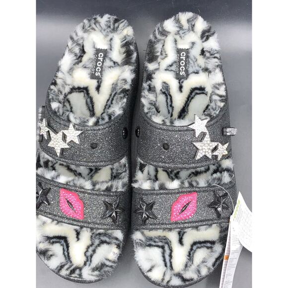 New Crocs Classic Cozzzy Disco Glitter Sandal Women's Size 14/Men’s 13 - Picture 4 of 16